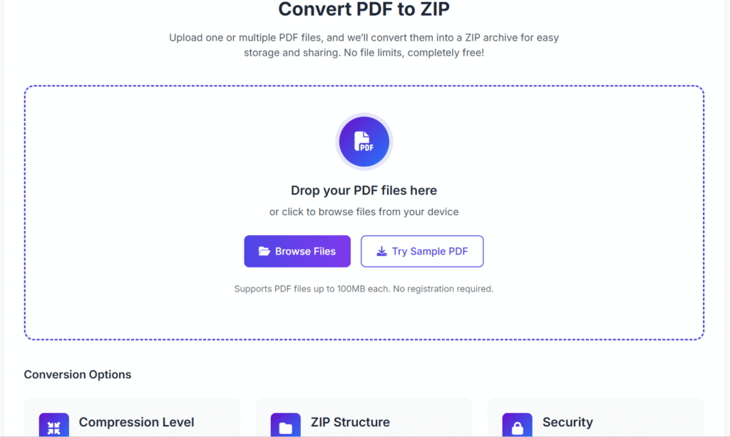 PDF to ZIP online free