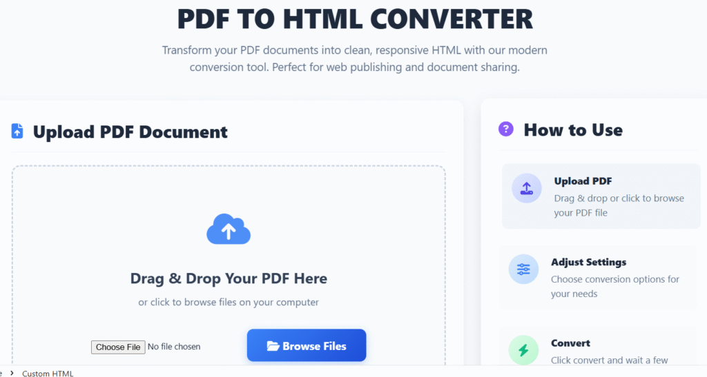 PDF to HTML Converter Online Free