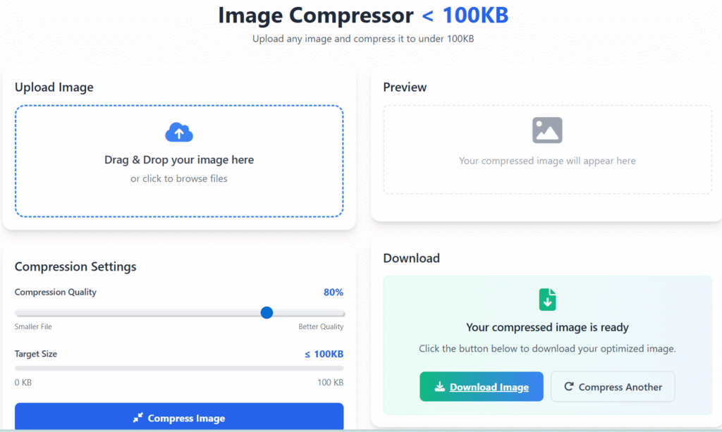 Image Compress Less Than 100KB
