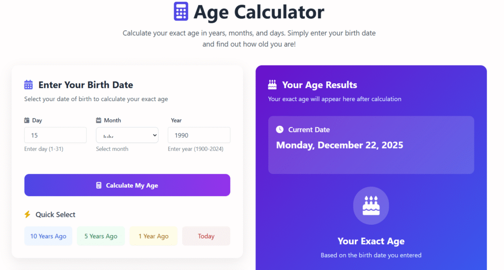 Age Calculator Online Free