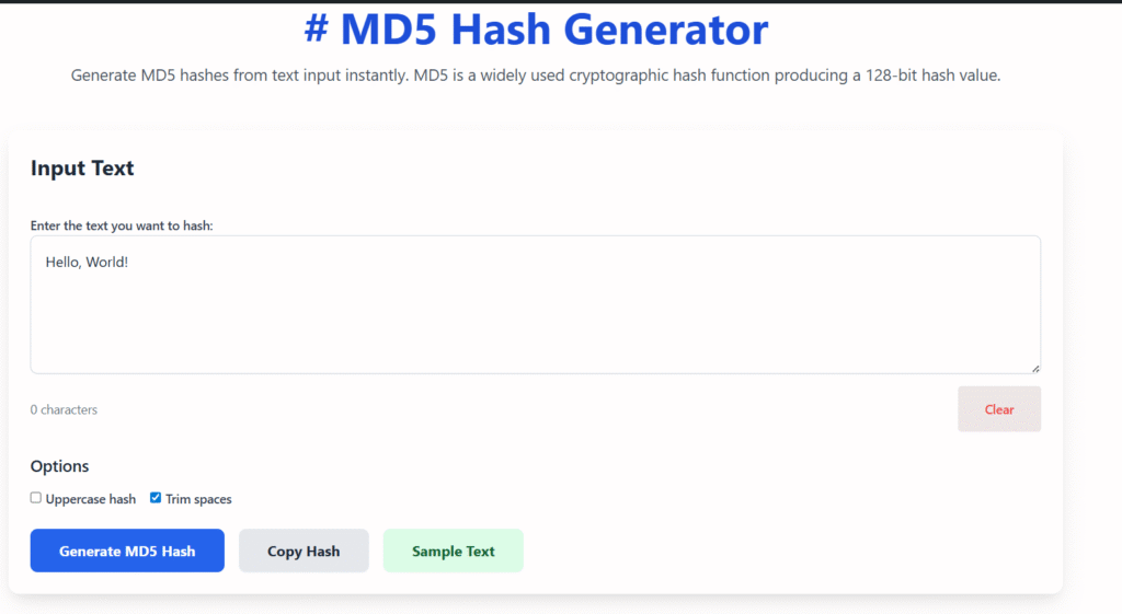 MD5 Hash Generator