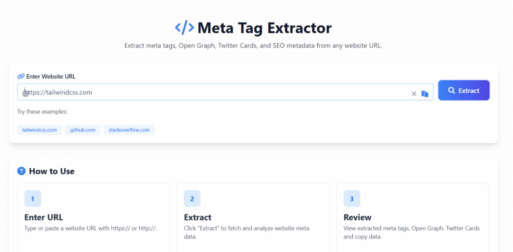 Extract Meta Tags Tool