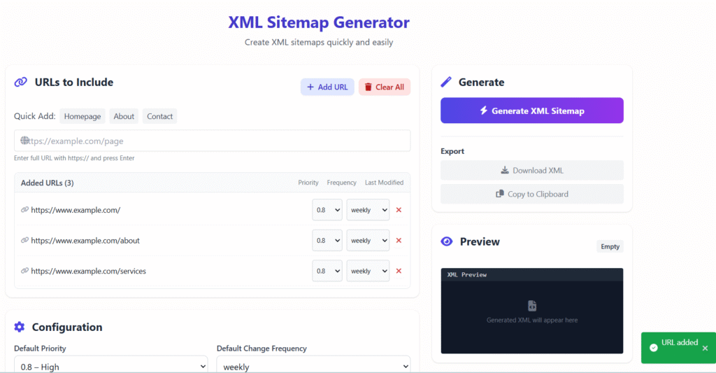 XML Site Map Generator