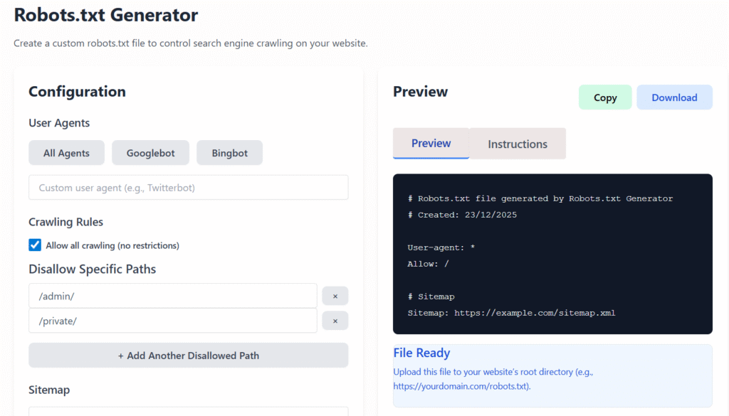 Robots.txt Generator Online Free