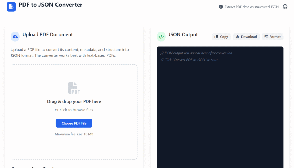 PDF to JSON Converter Online