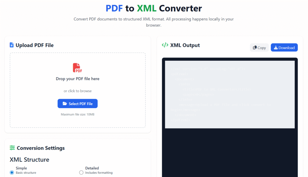 PDF to XML Converter Online