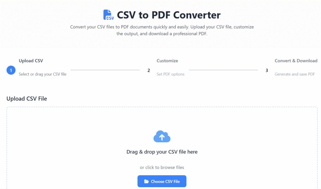 CSV to PDF converter online