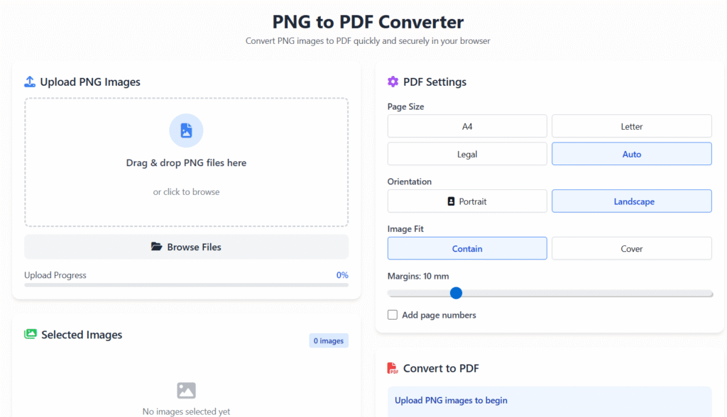 PNG to PDF online free