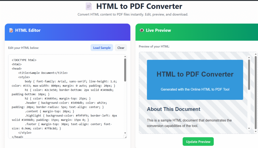 HTML to PDF Converter Online Free