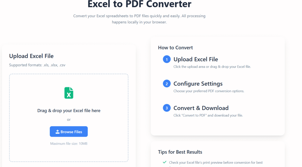 Excel to PDF Online Free