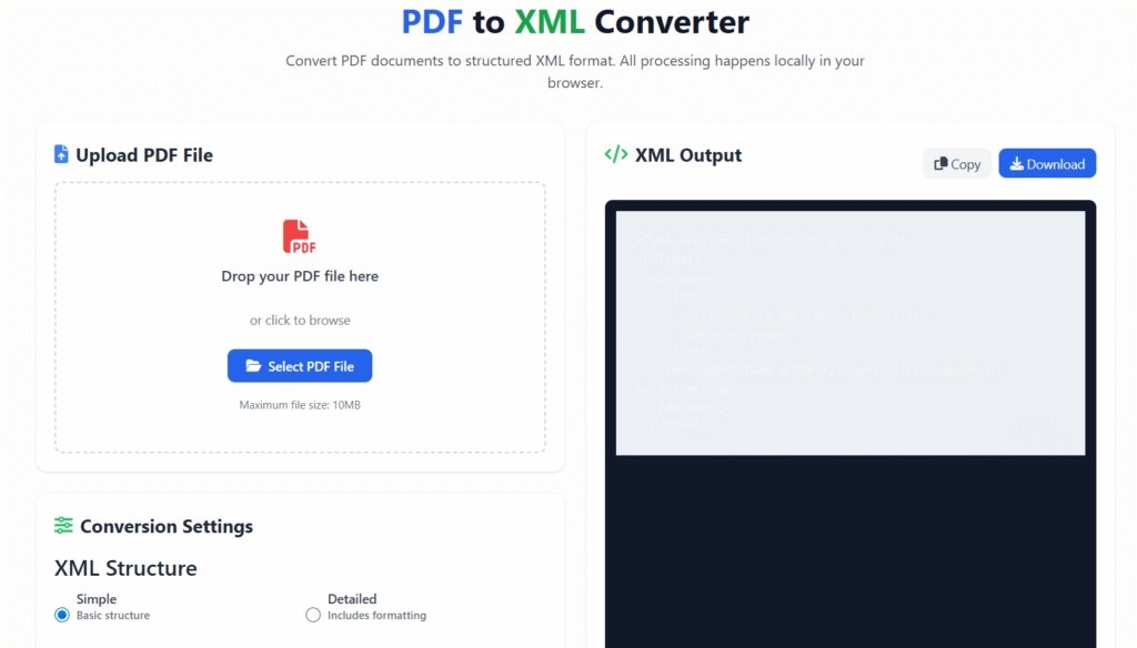 PDF to XML Conversion