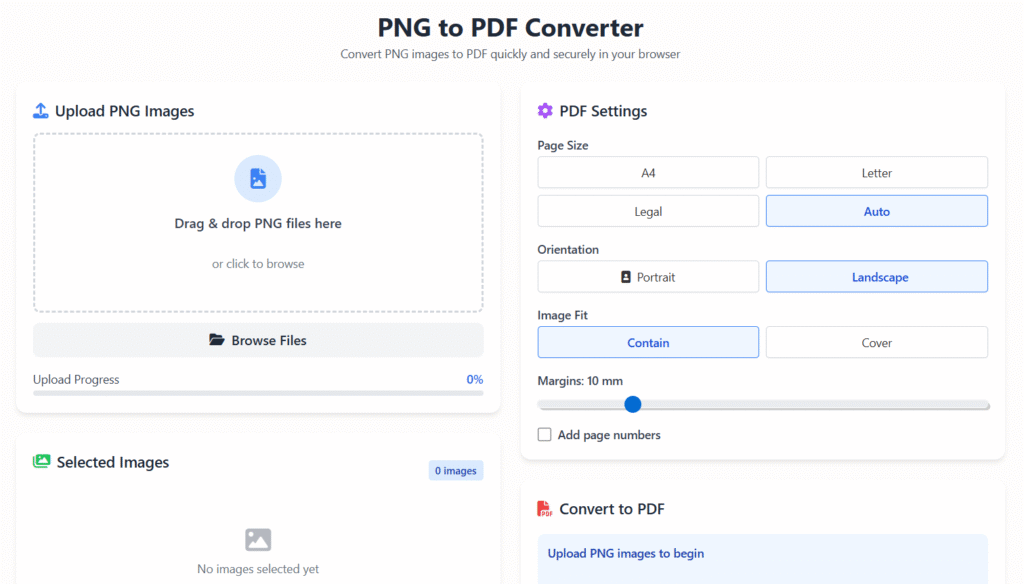 convert PNG to PDF without losing quality